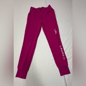 Lauren Ralph Lauren Womens Sweatpants Pink S/P Magenta Strech Waist Fleece